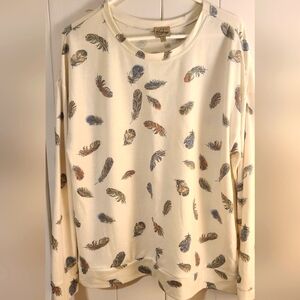 Feather print sweatshirt
